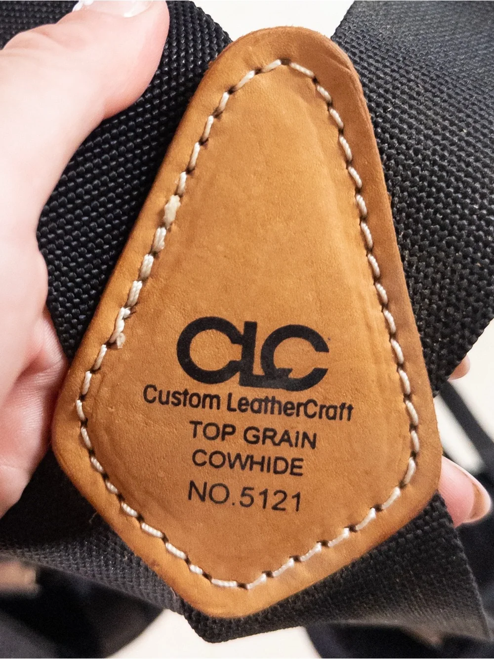 CLC Black Tool Belt Suspenders Leather Accents Pro Level Hammer Holder